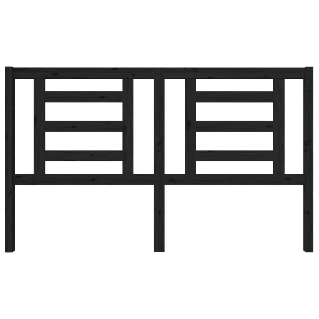 vidaXL Κεφαλάρι Κρεβατιού Μαύρο 166 x 4 x 100 εκ. Μασίφ Ξύλο Πεύκου