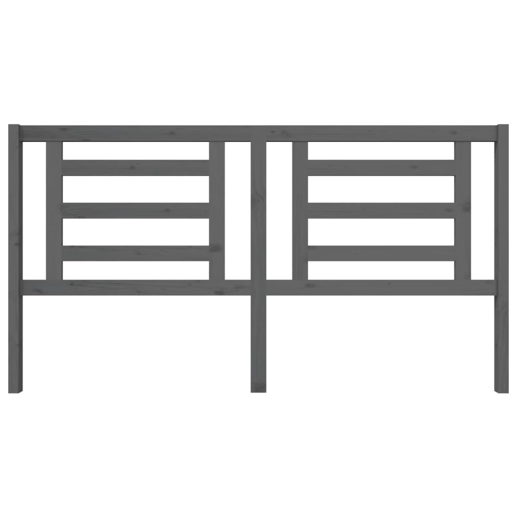 vidaXL Κεφαλάρι Κρεβατιού Γκρι 186 x 4 x 100 εκ. από Μασίφ Ξύλο Πεύκου