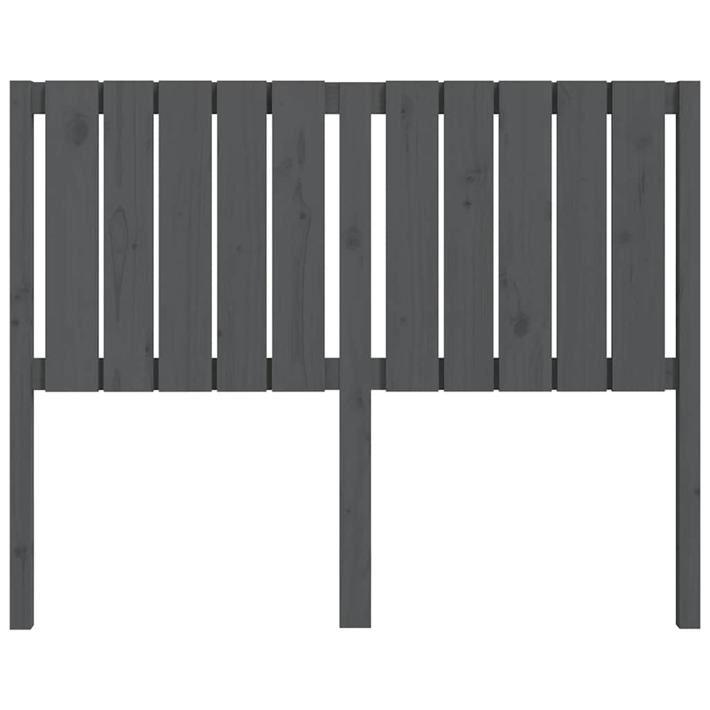 vidaXL Κεφαλάρι Κρεβατιού Γκρι 125,5 x 4 x 100 εκ. Μασίφ Ξύλο Πεύκου