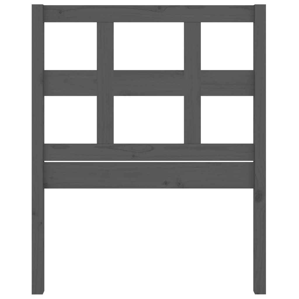 vidaXL Κεφαλάρι Κρεβατιού Γκρι 80,5x4x100 εκ. από Μασίφ Ξύλο Πεύκου