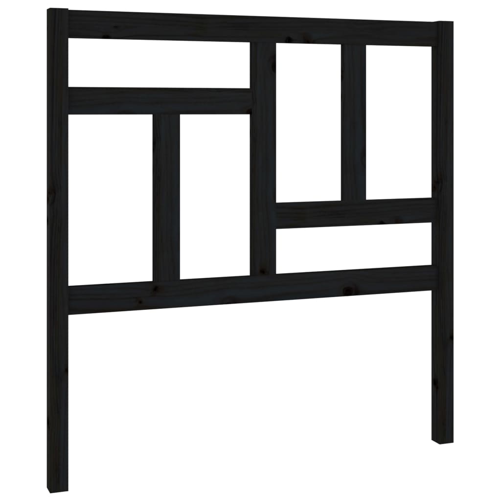 vidaXL Κεφαλάρι Κρεβατιού Μαύρο 95,5 x 4 x 100 εκ. Μασίφ Ξύλο Πεύκου