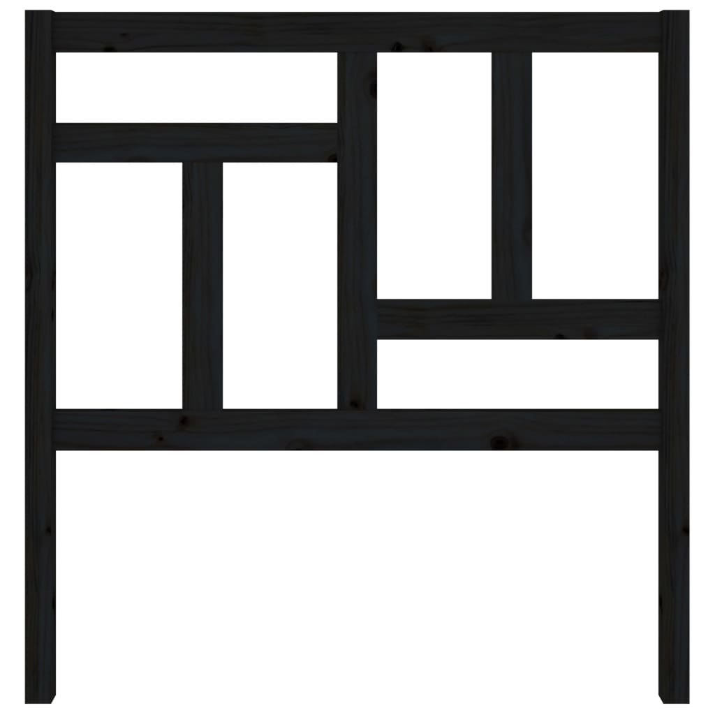 vidaXL Κεφαλάρι Κρεβατιού Μαύρο 95,5 x 4 x 100 εκ. Μασίφ Ξύλο Πεύκου