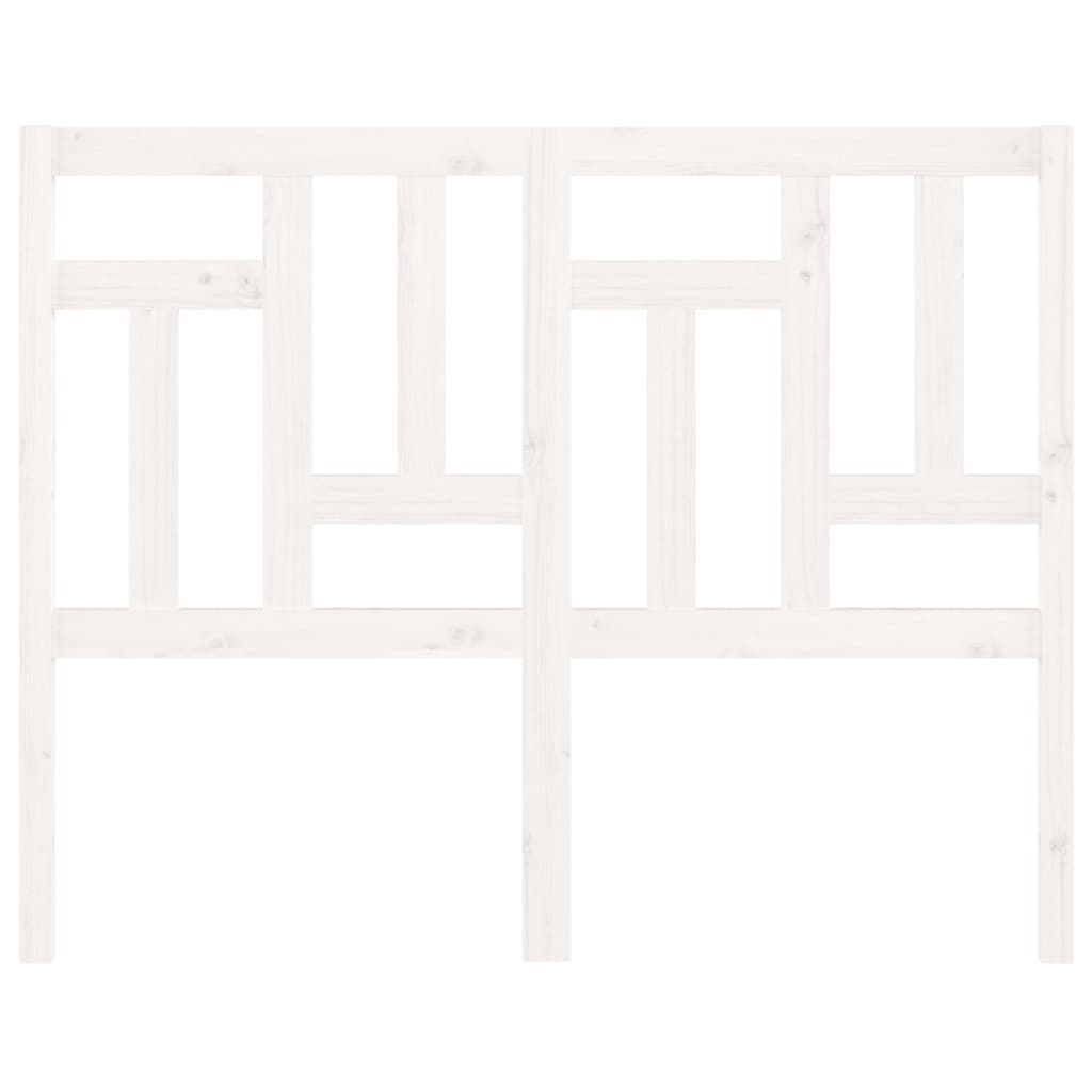 vidaXL Κεφαλάρι Κρεβατιού Λευκό 125,5 x 4 x 100 εκ. Μασίφ Ξύλο Πεύκου