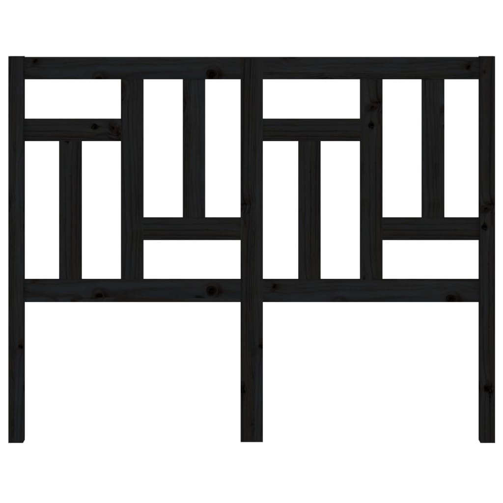 vidaXL Κεφαλάρι Κρεβατιού Μαύρο 205,5x4x100 εκ. Μασίφ Ξύλο Πεύκου