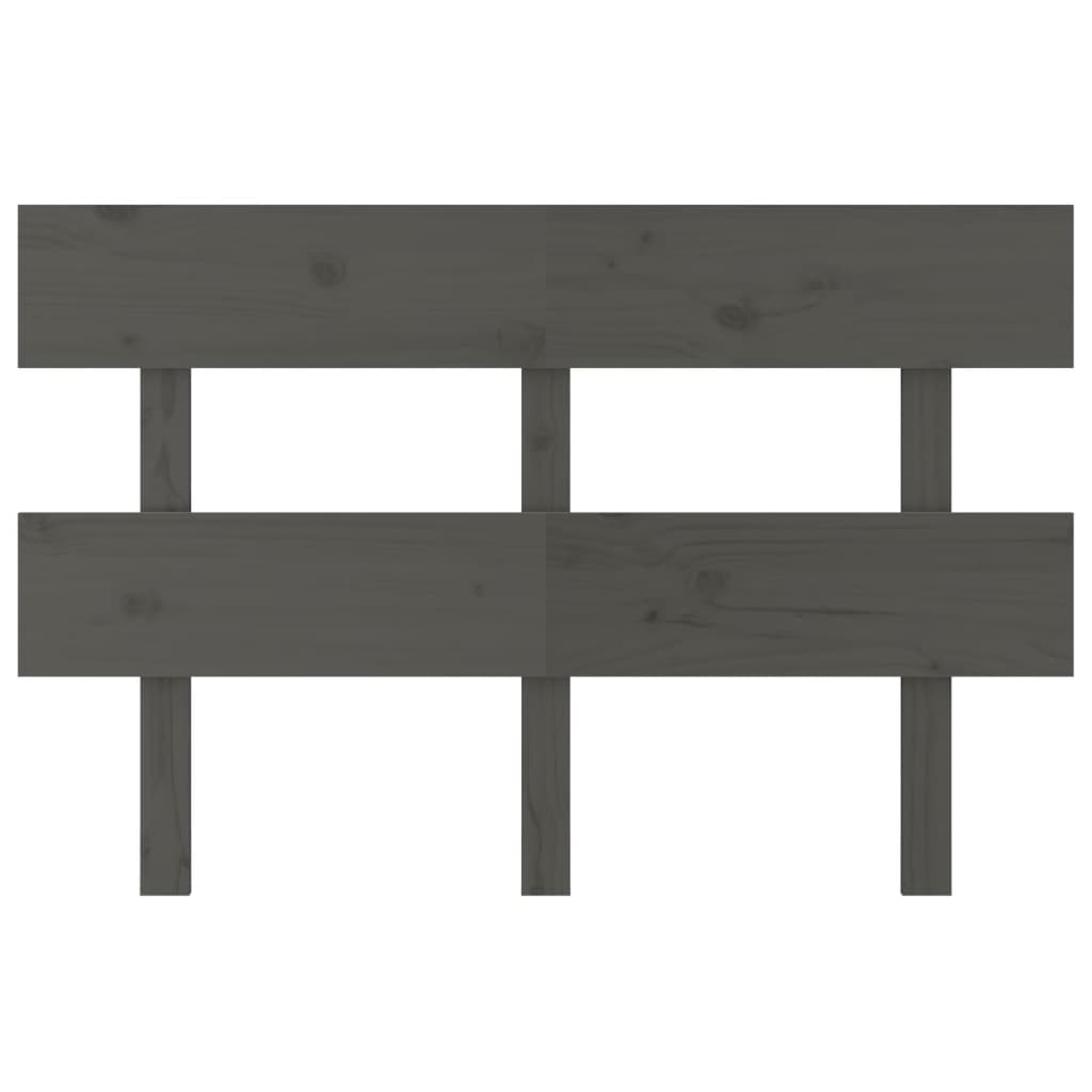 vidaXL Κεφαλάρι Κρεβατιού Γκρι 138 x 3 x 81 εκ. από Μασίφ Ξύλο Πεύκου