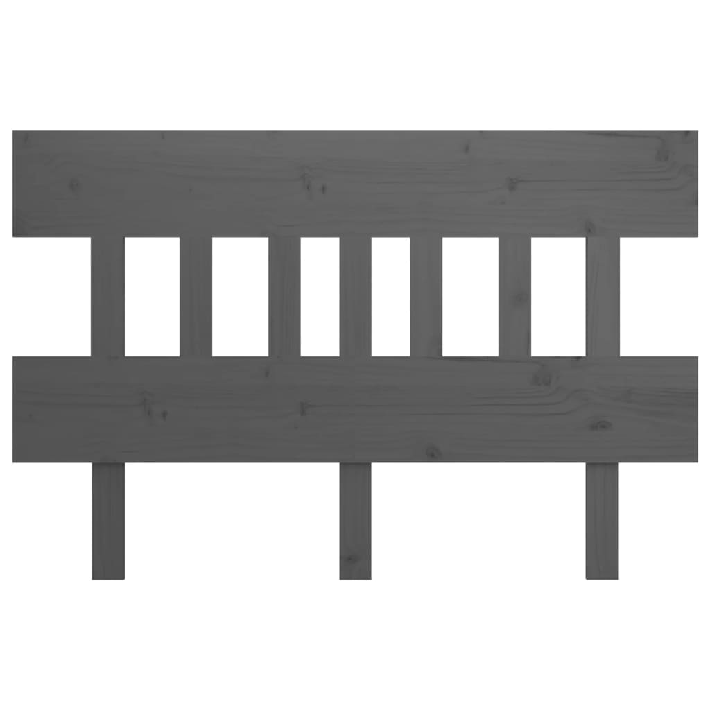 vidaXL Κεφαλάρι Κρεβατιού Γκρι 203,5x3x81 εκ. από Μασίφ Ξύλο Πεύκου
