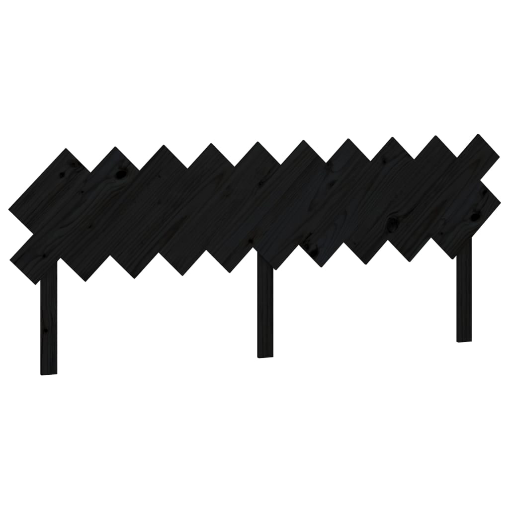 vidaXL Κεφαλάρι Κρεβατιού Μαύρο 196x3x80,5 εκ. Μασίφ Ξύλο Πεύκου