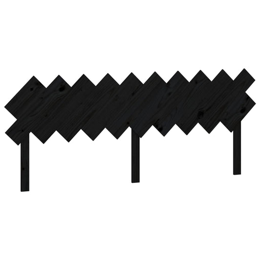 vidaXL Κεφαλάρι Κρεβατιού Μαύρο 196x3x80,5 εκ. Μασίφ Ξύλο Πεύκου