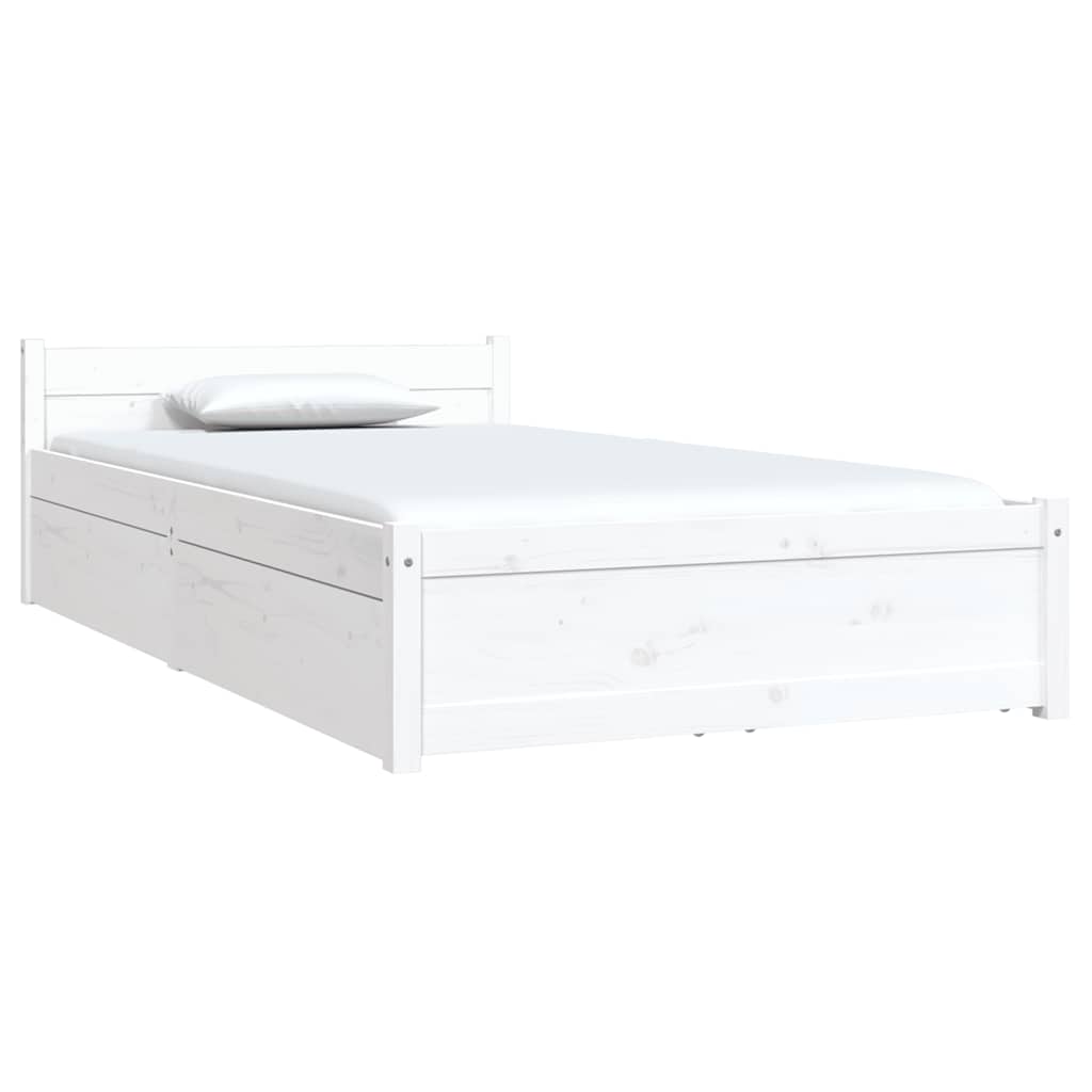 vidaXL Πλαίσιο Κρεβατιού με Συρτάρια Λευκό 90 x 190 εκ Single