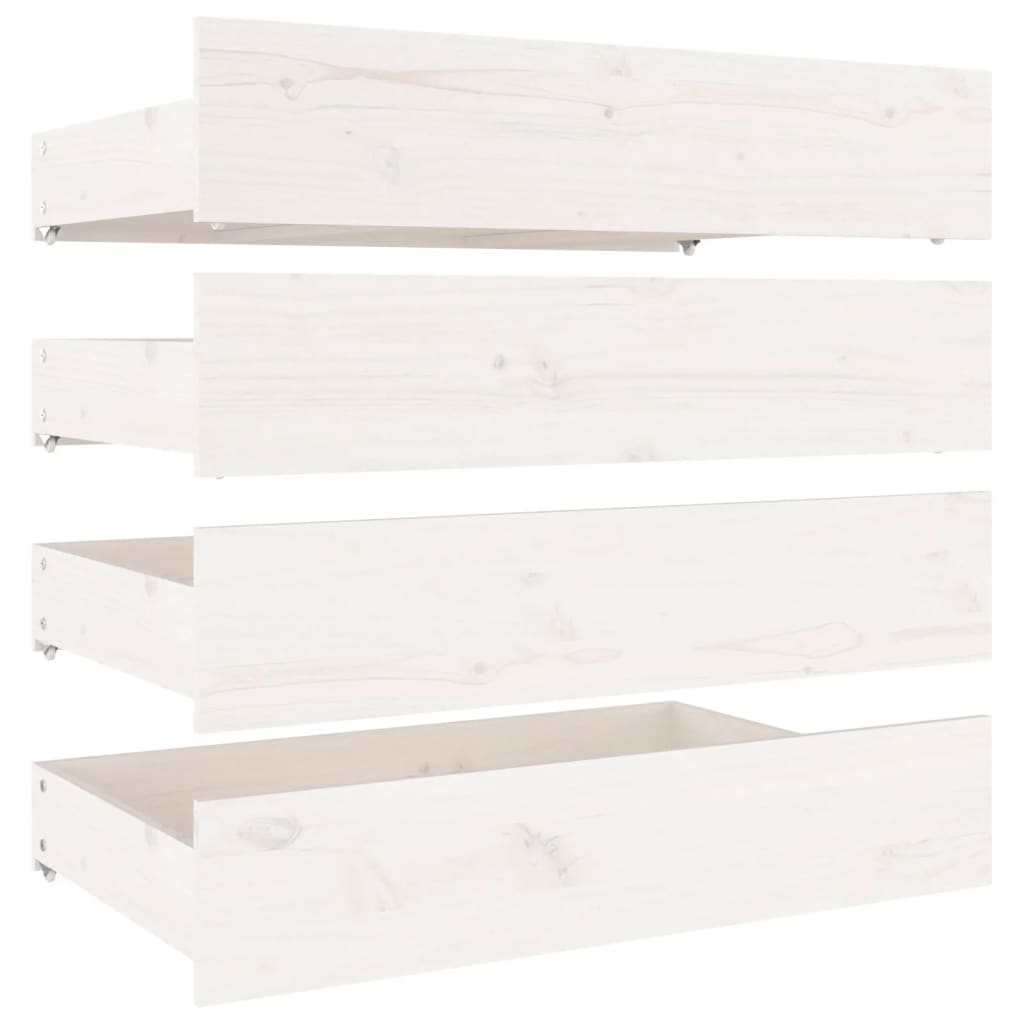 vidaXL Πλαίσιο Κρεβατιού Με Συρτάρια Λευκό 140 x 190 εκ.