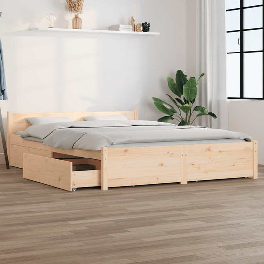vidaXL Πλαίσιο Κρεβατιού με Συρτάρια 140 x 200 εκ.