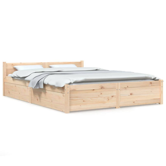 vidaXL Πλαίσιο Κρεβατιού 150 x 200 εκ. Μασίφ Ξύλο King Size