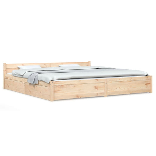 vidaXL Πλαίσιο Κρεβατιού Συρτάρια 180 x 200 εκ Super King Size