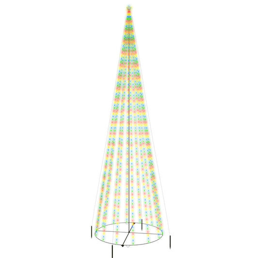 vidaXL Χριστουγεννιάτικο Δέντρο Κώνος 1134 LED Πολύχρωμο 230x800 εκ.