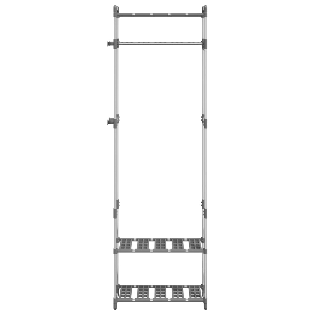 vidaXL Κρεμάστρα Ρούχων με 3 Επίπεδα Ασημί 59x29x192 εκ. Αλουμίνιο
