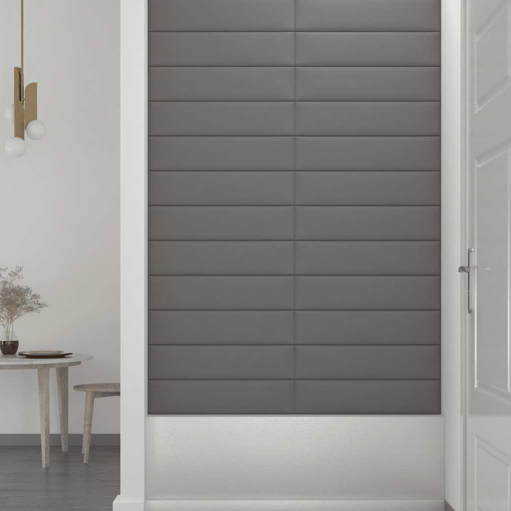 vidaXL Πάνελ Τοίχου 12 τεμ. Ανοιχτό Γκρι 60x15 εκ. 1,08 μ² Υφασμάτινα