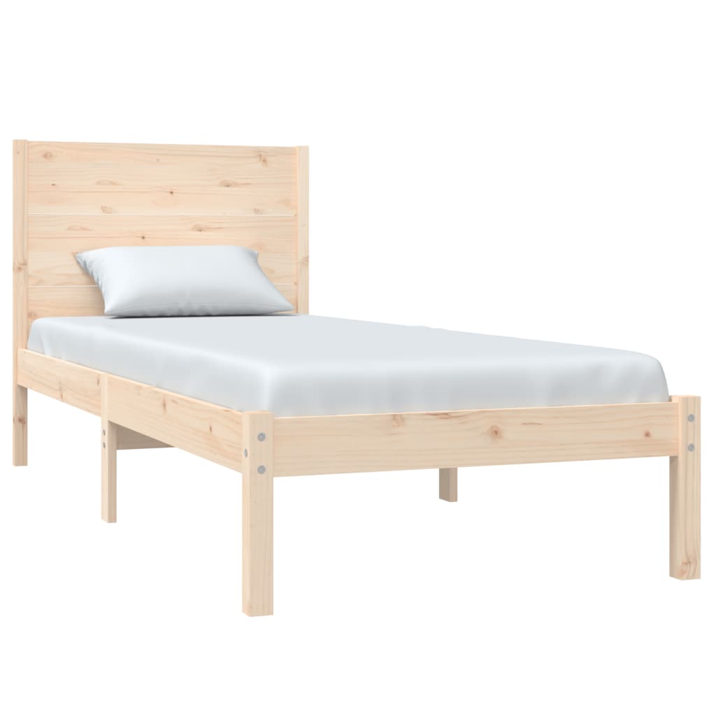 vidaXL Πλαίσιο Κρεβατιού 75 x 190 εκ. από Μασίφ Ξύλο Small Single