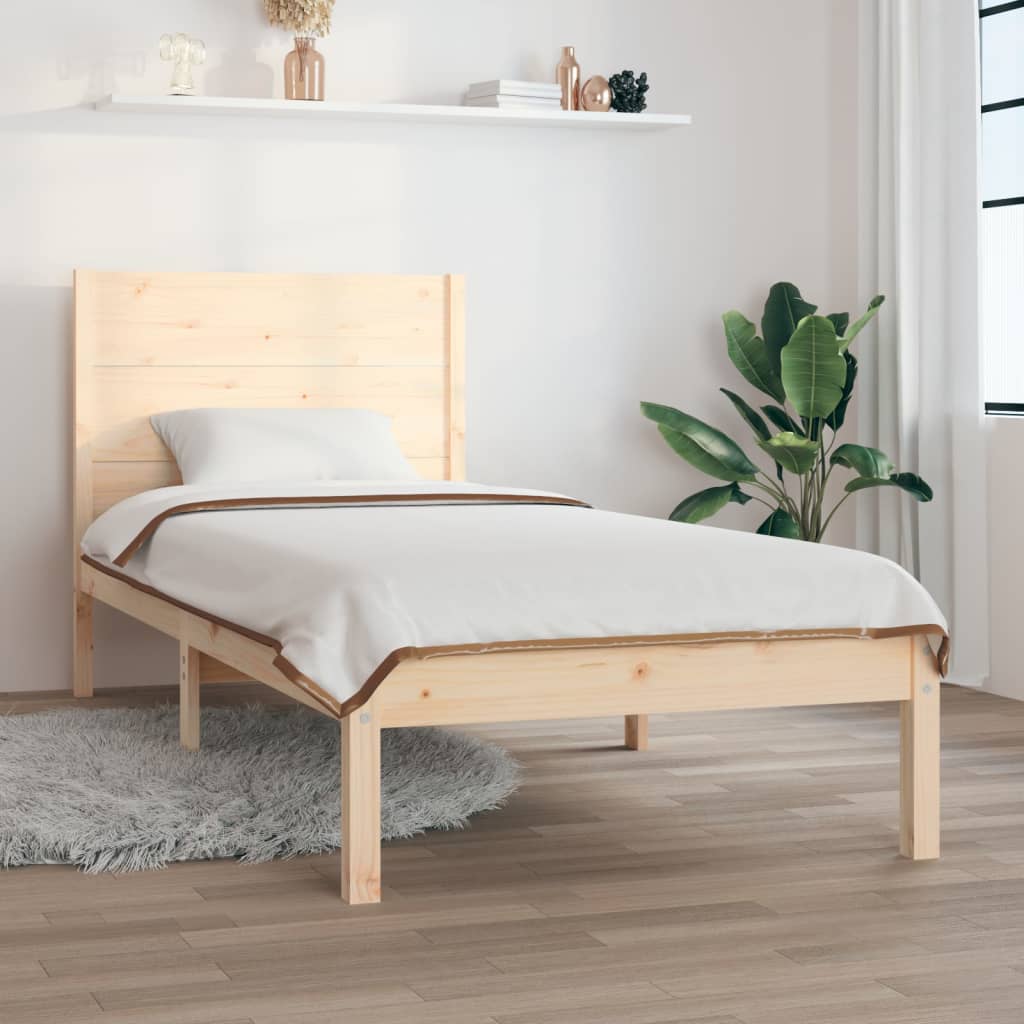 vidaXL Πλαίσιο Κρεβατιού 90 x 190 εκ. από Μασίφ Ξύλο Single