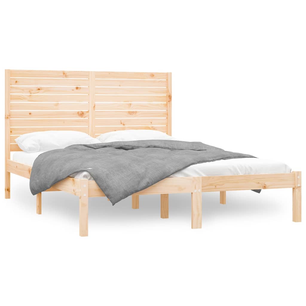 vidaXL Πλαίσιο Κρεβατιού 150 x 200 εκ. Μασίφ Ξύλο King Size