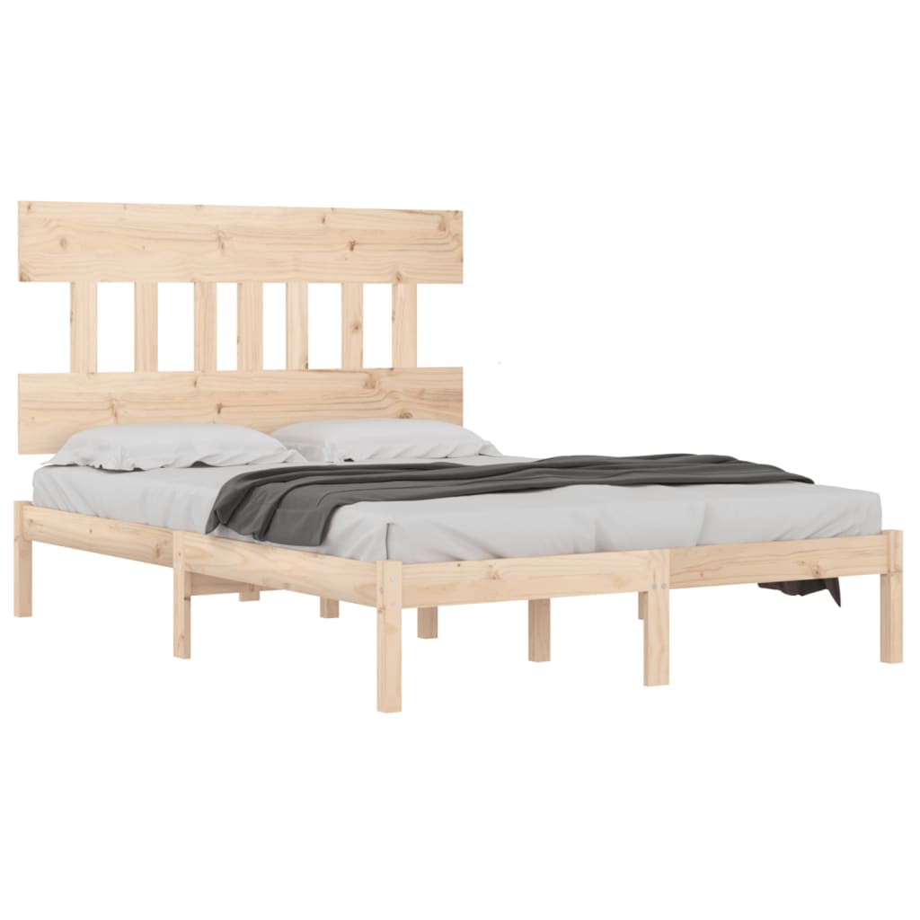 vidaXL Πλαίσιο Κρεβατιού 150 x 200 εκ. Μασίφ Ξύλο King Size