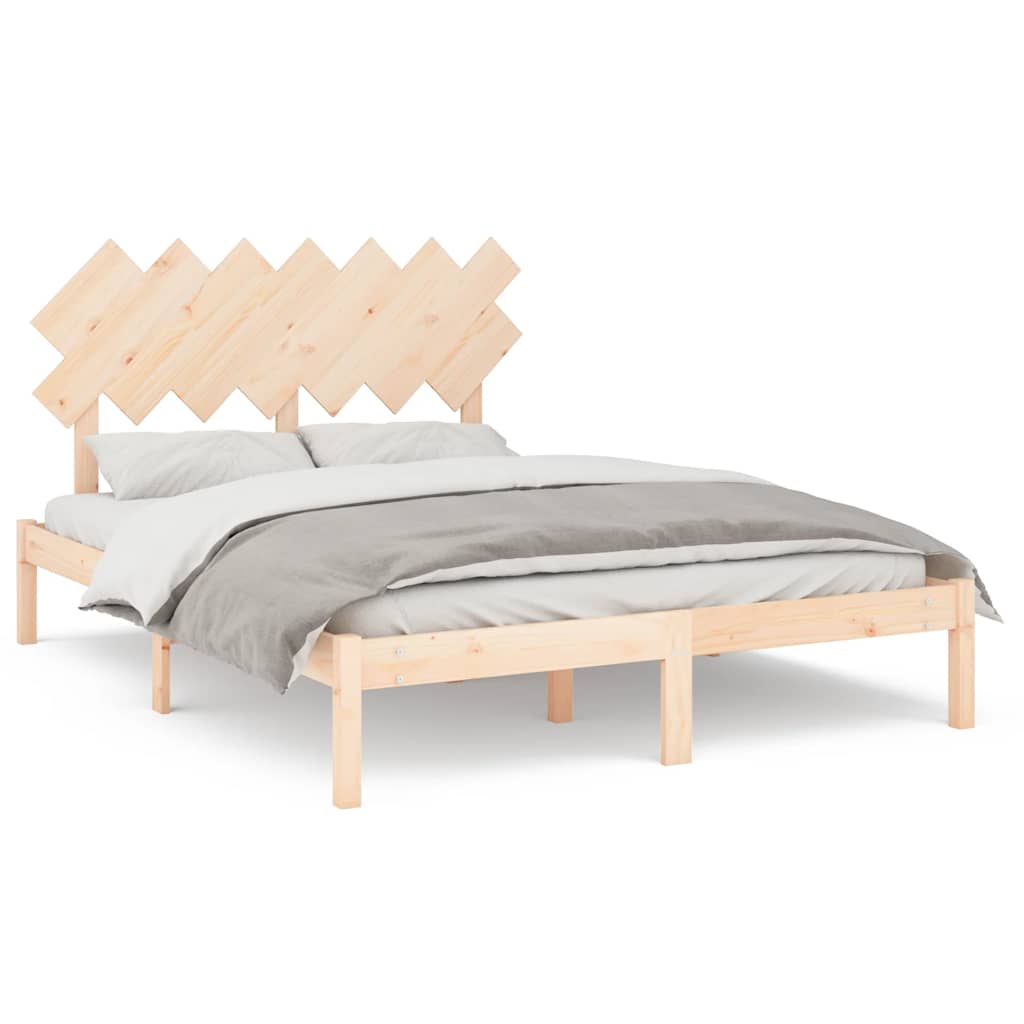 vidaXL Πλαίσιο Κρεβατιού 150 x 200 εκ. Μασίφ Ξύλο King Size