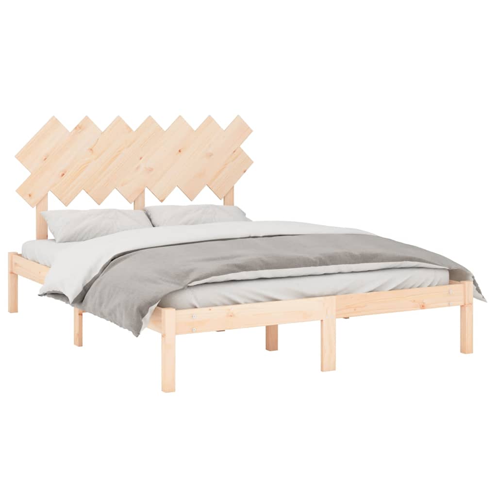 vidaXL Πλαίσιο Κρεβατιού 150 x 200 εκ. Μασίφ Ξύλο King Size