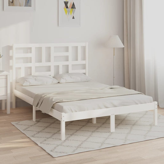 vidaXL Πλαίσιο Κρεβατιού Λευκό 160 x 200 εκ. από Μασίφ Ξύλο