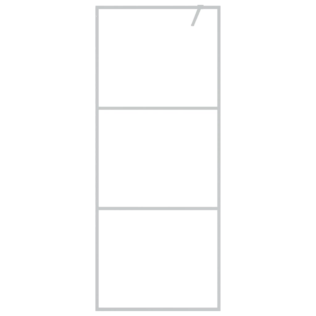 vidaXL Διαχωριστικό Ντουζιέρας Ασημί 80x195 εκ. από Διάφανο Γυαλί ESG