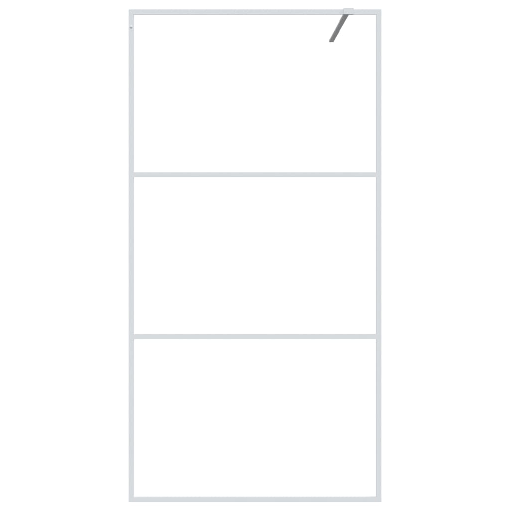 vidaXL Διαχωριστικό Ντουζιέρας Λευκό 100x195 εκ. από Διάφανο Γυαλί ESG
