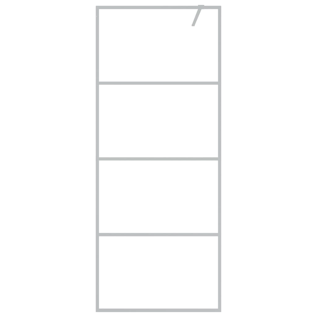 vidaXL Διαχωριστικό Ντουζιέρας Ασημί 80x195 εκ. από Διάφανο Γυαλί ESG