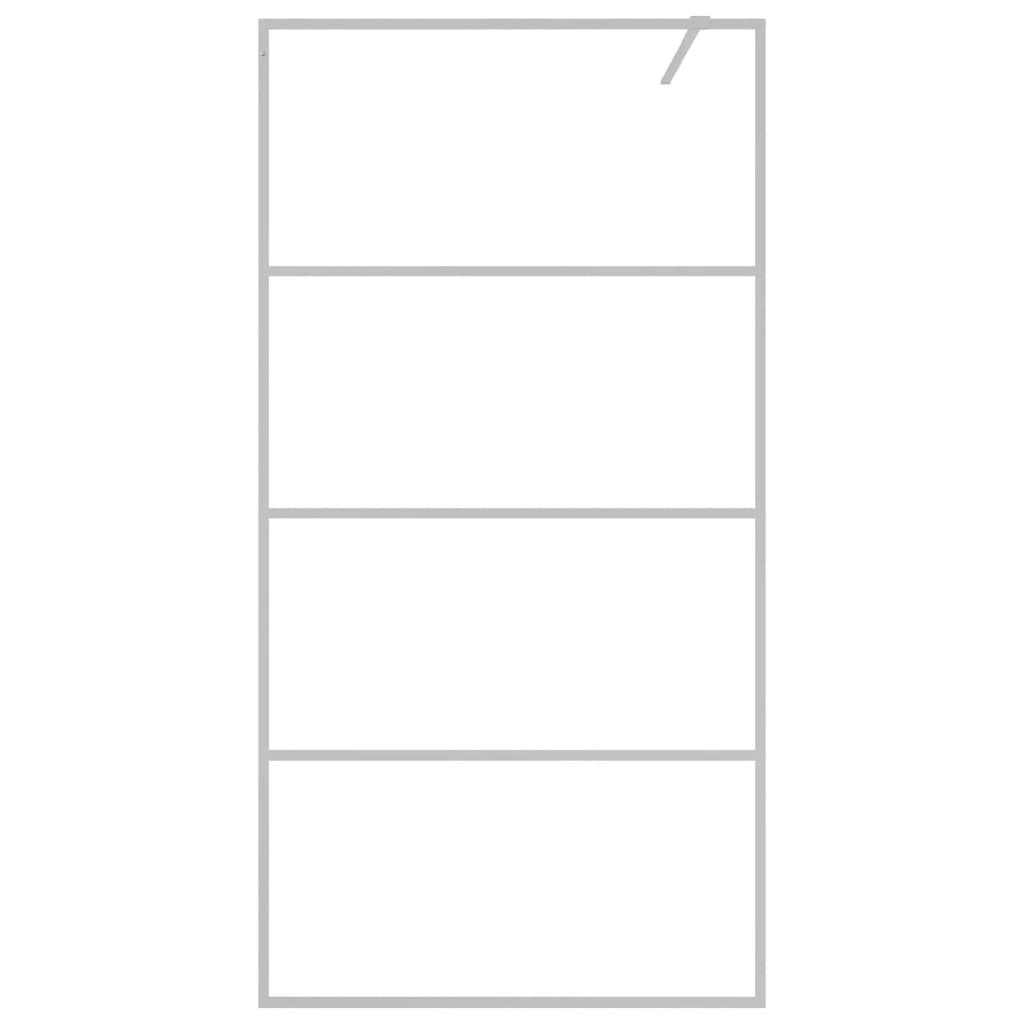 vidaXL Διαχωριστικό Ντουζιέρας με Αμμοβολή Ασημί 100x195 εκ. Γυαλί ESG