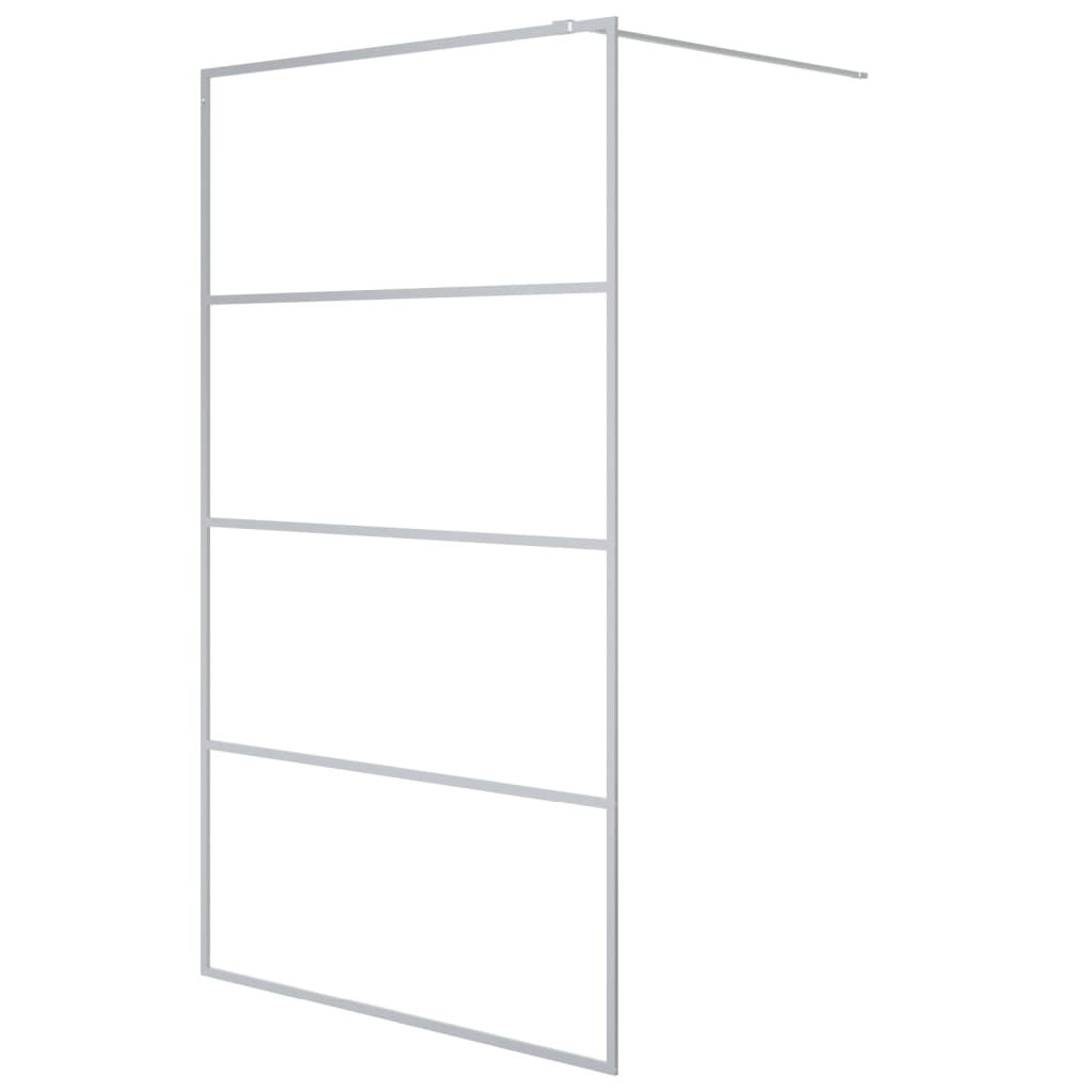 vidaXL Διαχωριστικό Ντουζιέρας Ασημί 115x195 εκ. από Διαυγές Γυαλί ESG