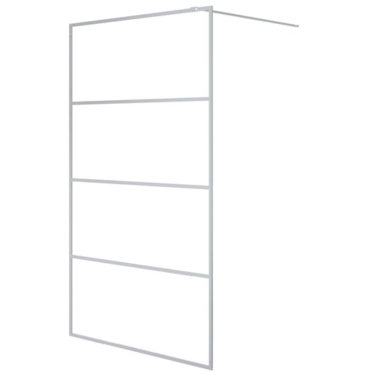 vidaXL Διαχωριστικό Ντουζιέρας Ασημί 115x195 εκ. από Διαυγές Γυαλί ESG