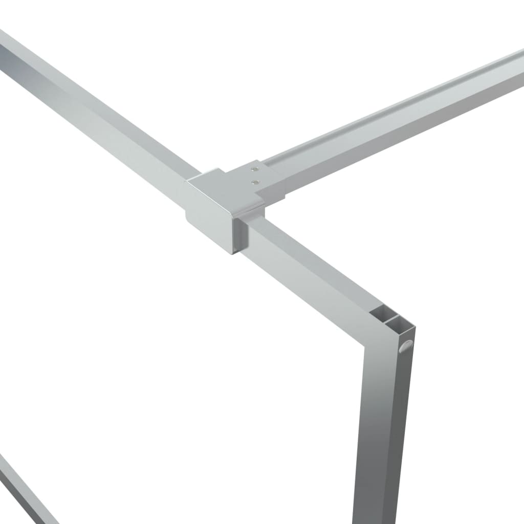 vidaXL Διαχωριστικό Ντουζιέρας Ασημί 140 x 195 εκ. Διάφανο Γυαλί ESG