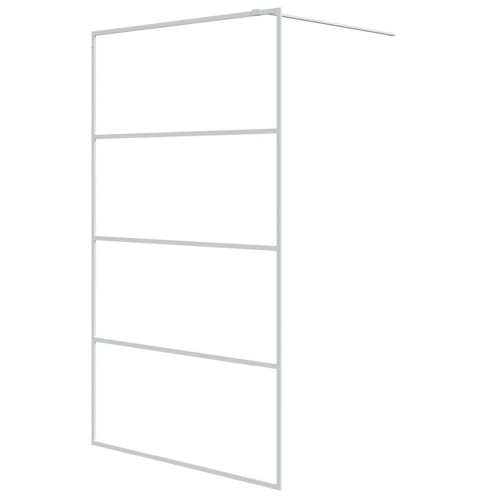 vidaXL Διαχωριστικό Ντουζιέρας Λευκό 115x195 εκ. από Διάφανο Γυαλί ESG