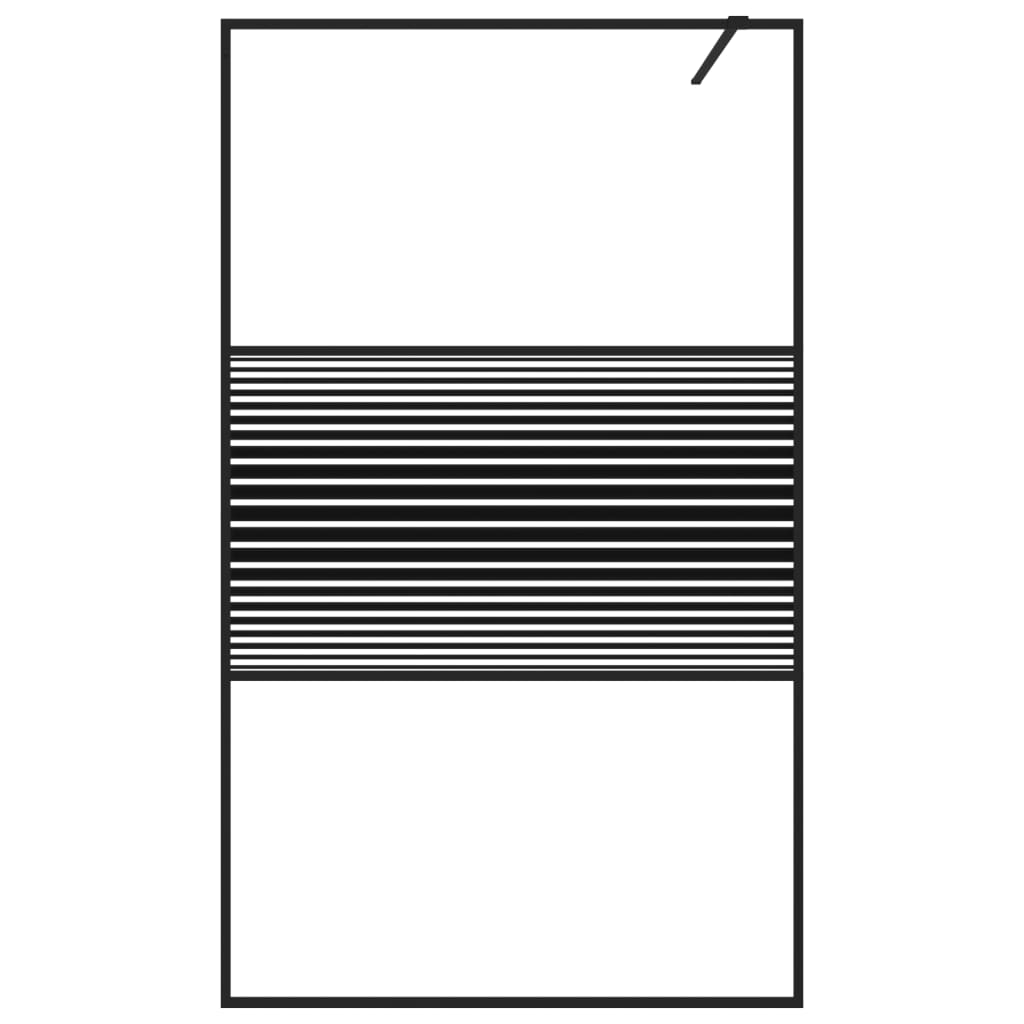 vidaXL Διαχωριστικό Ντουζιέρας Μαύρο 115x195 εκ. από Διάφανο Γυαλί ESG