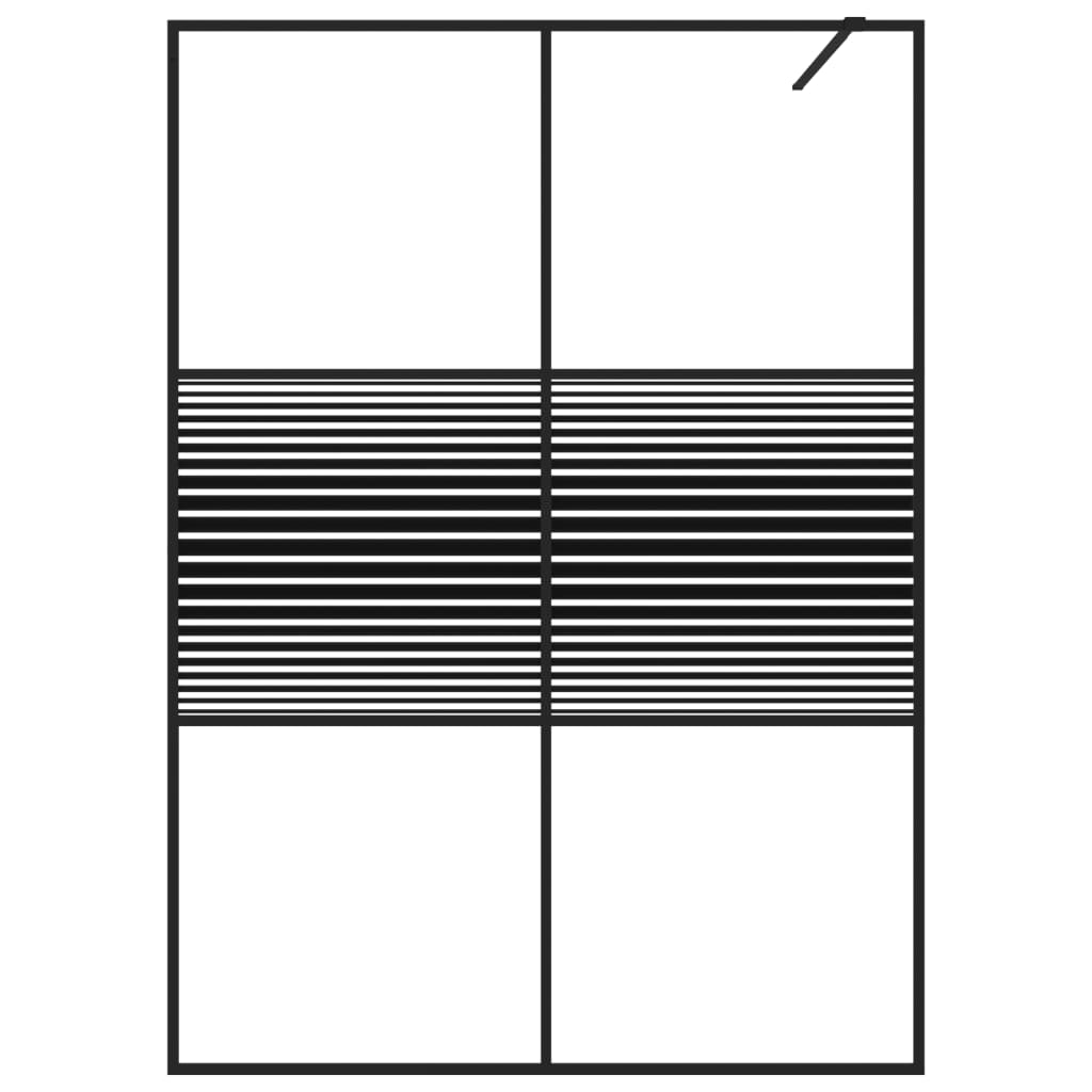 vidaXL Διαχωριστικό Ντουζιέρας Μαύρο 140x195 εκ. από Διάφανο Γυαλί ESG