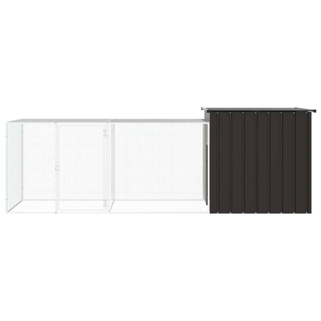 vidaXL Κοτέτσι - Κλουβί Ανθρακί 300x91x100 εκ. από Γαλβανισμένο Χάλυβα