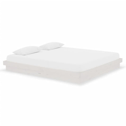 vidaXL Πλαίσιο Κρεβατιού Λευκό 180 x 200 εκ. Μασίφ Ξύλο Super King