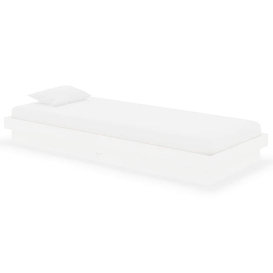 vidaXL Πλαίσιο Κρεβατιού Λευκό 75x190 εκ. Μασίφ Ξύλο Small Single