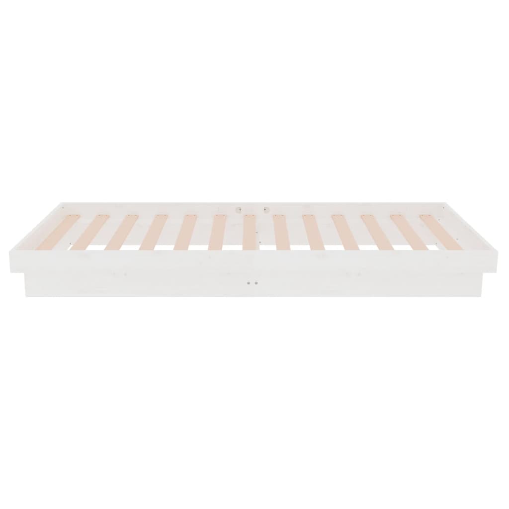 vidaXL Πλαίσιο Κρεβατιού Λευκό 75x190 εκ. Μασίφ Ξύλο Small Single