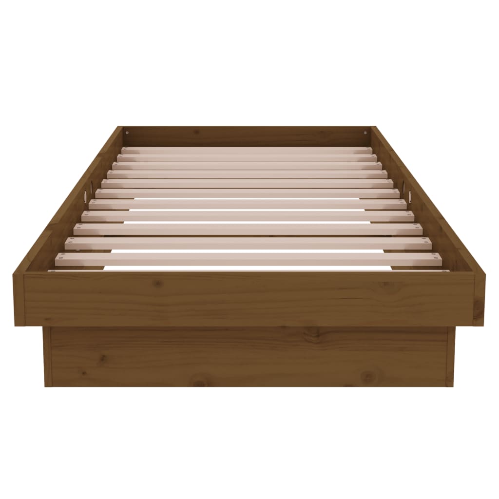 vidaXL Πλαίσιο Κρεβατιού Μελί 75x190 εκ. Ξύλο Πεύκου Small Single
