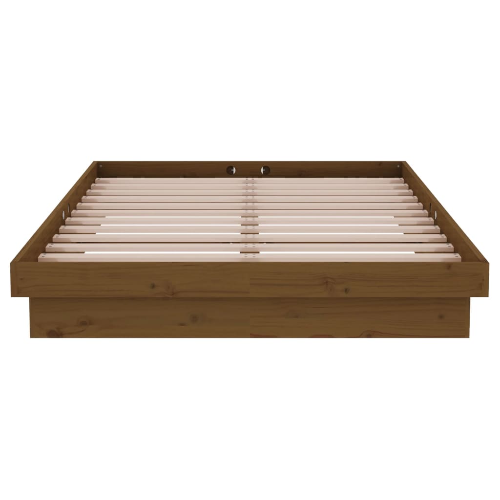 vidaXL Πλαίσιο Κρεβατιού Μελί 120x190 εκ. Μασίφ Ξύλο Small Double