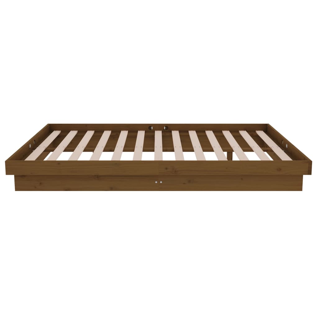 vidaXL Πλαίσιο Κρεβατιού Μελί 120x190 εκ. Μασίφ Ξύλο Small Double