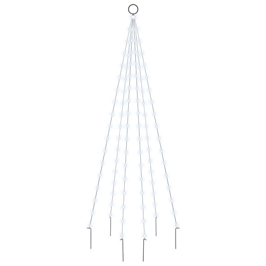 vidaXL Χριστουγεν. Δέντρο για Ιστό Σημαίας 108 LED Ψυχρό Λευκό 180 εκ.