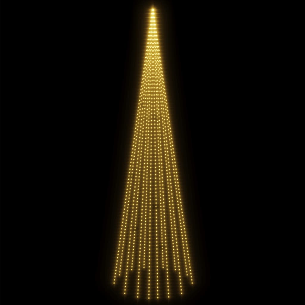 vidaXL Χριστουγ. Δέντρο για Ιστό Σημαίας 1134 LED Θερμό Λευκό 800 εκ.