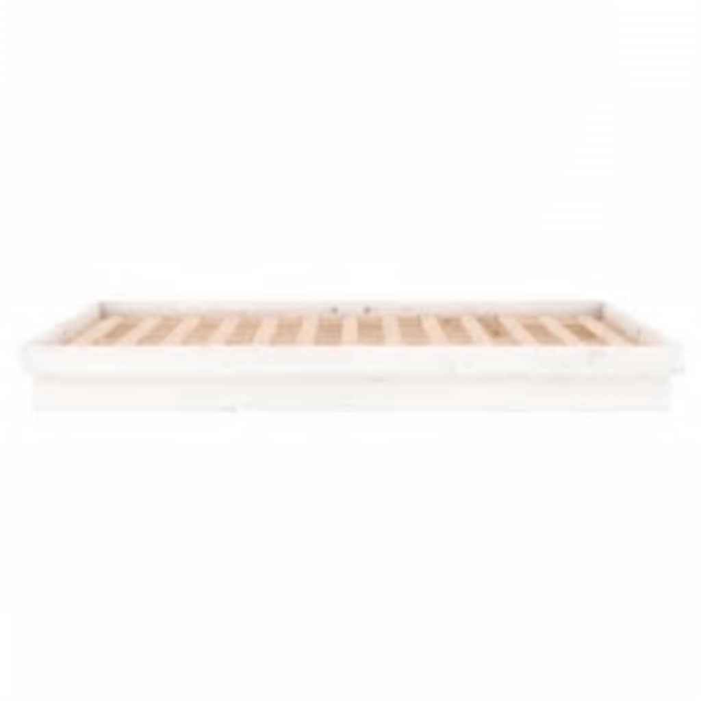 vidaXL Πλαίσιο Κρεβατιού με LED Λευκό 160 x 200 εκ. από Μασίφ Ξύλο
