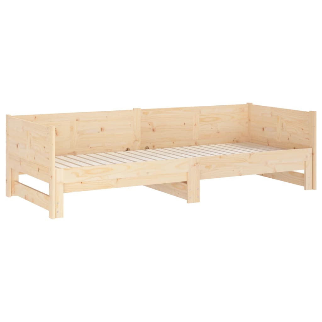 vidaXL Καναπές Κρεβάτι Συρόμενος 2x(90x190) εκ. από Μασίφ Ξύλο Πεύκου