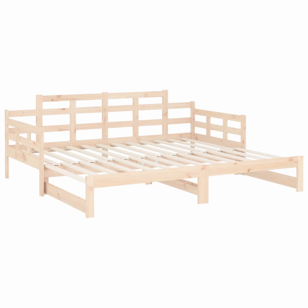 vidaXL Καναπές Κρεβάτι Συρόμενος 2x(80x200) εκ. από Μασίφ Ξύλο Πεύκου