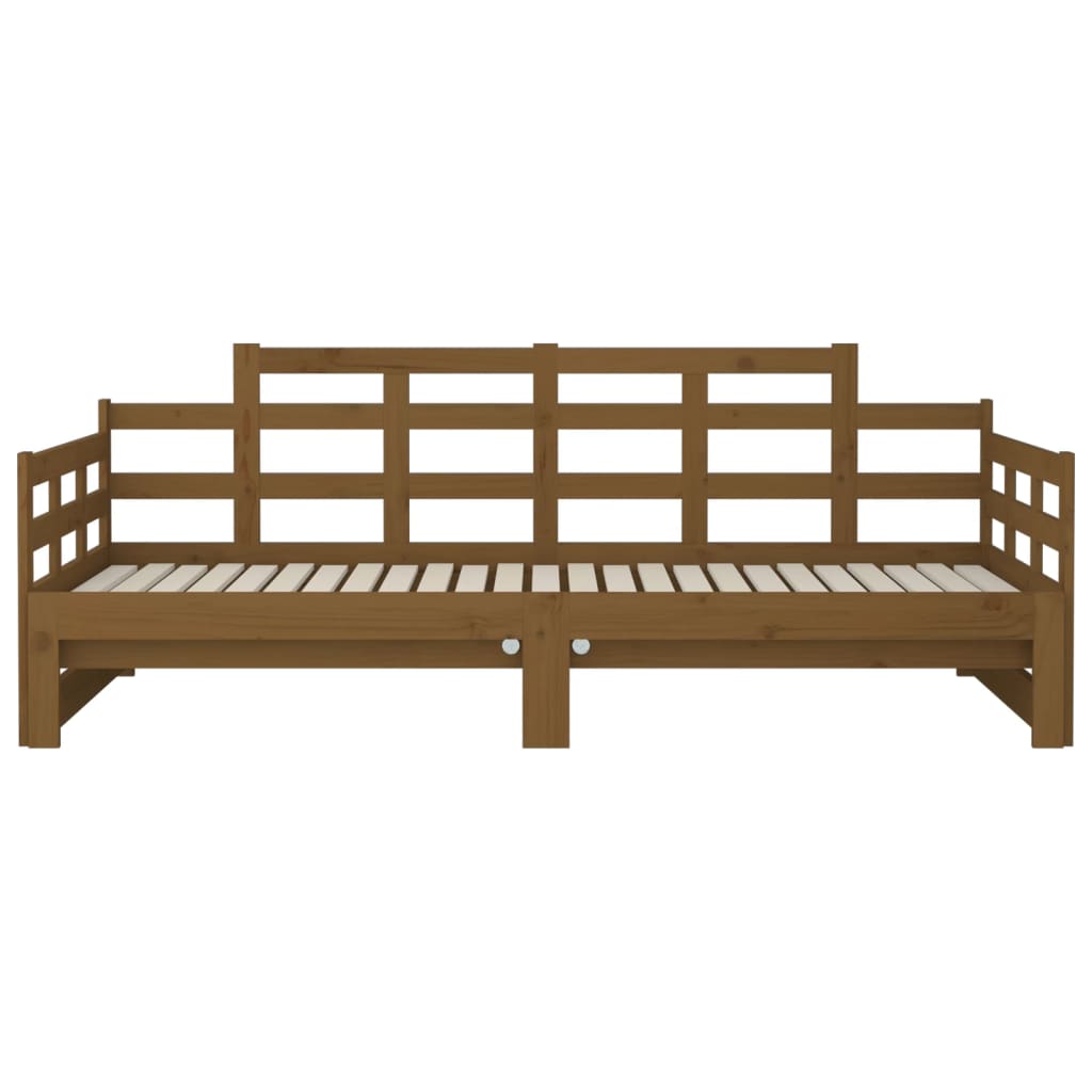 vidaXL Καναπές Κρεβάτι Συρόμενος Μελί 2x(90x190) εκ. από Μασίφ Πεύκο